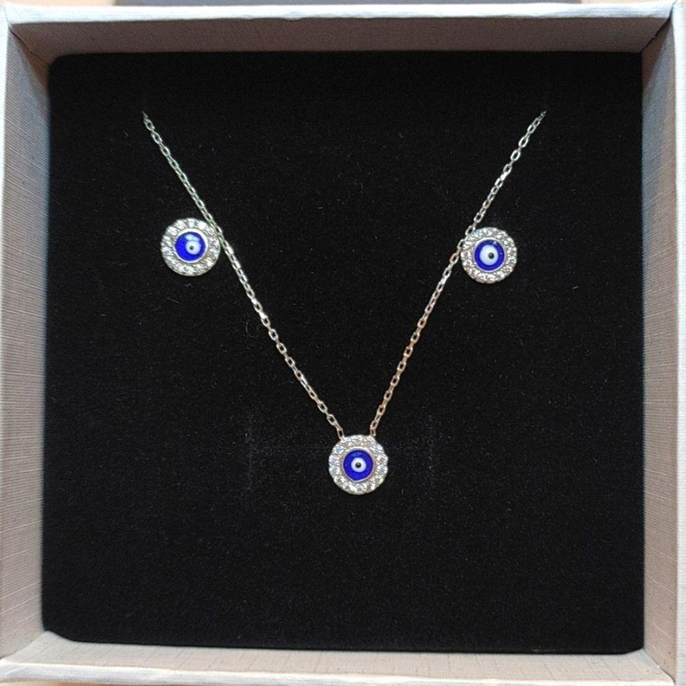 Evil Eyes 925 Steeling Silver Jewelry Set